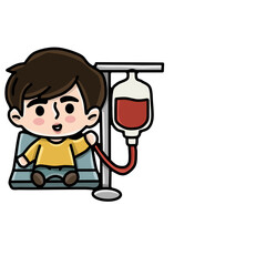 Boy is donating blood 