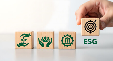 ESG Concept Sustainable Development Corporate Responsibility Strategy Copy Space