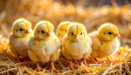 Cute Yellow Chicks Together