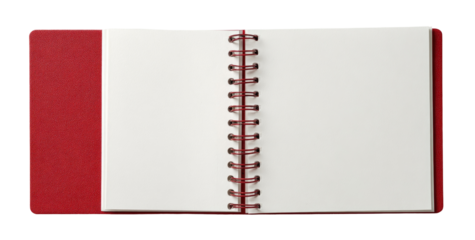 Open red notebook with blank pages (1)
