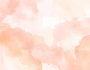 Obraz premium A soft, ethereal watercolor wash in shades of peach and pale orange, creating a dreamy, cloudy composition. Gentle blending gives a calming, artistic aesthetic