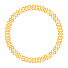 Elegant circular frame showcasing islamic geometric patterns, perfect for artistic decoration or design elements.