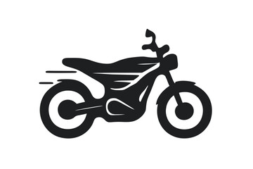 Fototapeta premium Speeding Motorcycle Emblem: Dynamic silhouette of a sleek motorcycle, capturing the essence of speed and freedom, ready to hit the open road.