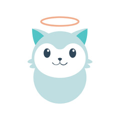 Cute ragdoll cat mascot logo cartoon character vector design