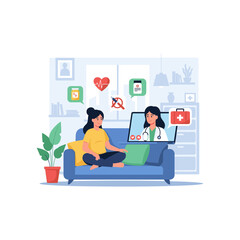 Online medical care, Medical doctor icon logo flat vector design