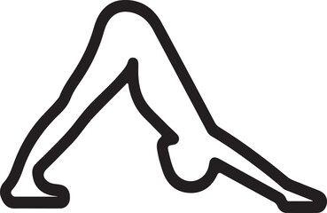 Vector illustration of a black silhouette of a woman in a yoga pose with fashion shoes and Japanese calligraphy elements