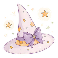 Cute Watercolor Halloween Clipart Set – Kawaii Witch Elements, Ghost, Pumpkin, Magic Potions and Cauldron