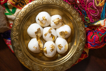 Indian food served during the celebration of Diwali