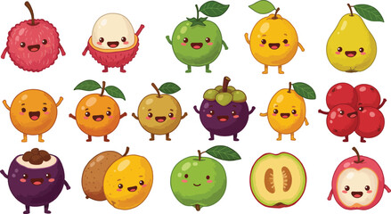 set of fruits and vegetables