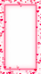 valentines day hearts and neon light border frame on transparent background,png valentine and anniversary celebration romantic isolated vertical social media design element	