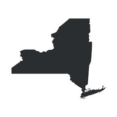 New York State outline map vector illustration silhouette simple shape country geography