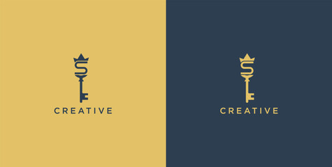 Door Key On Letter Logo Design S