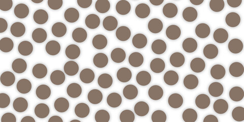 Vintage vector seamless polka dot pattern with white dots and brown background texture for fabric or paper design illustration. circle, dots, metal, circles, decoration, shape, polka dots, polka dot