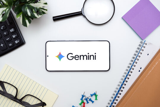 Google Gemini platform logo on smartphone