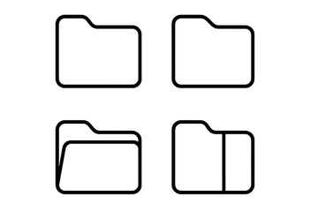 Folder icons showing different designs in a simple and clear layout for digital organization and categorization needs