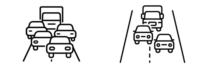 Traffic congestion in a busy urban area with vehicles stuck on the road during rush hour