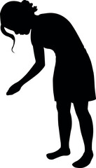 a girl leaning body silhouette vector