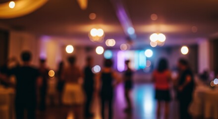 Blur stage lights and crowd on a concert background 