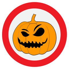 Cartoon Halloween Pumpkin Sign