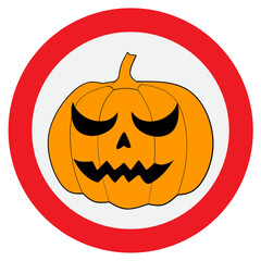 Cartoon Halloween Pumpkin Sign
