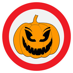Cartoon Halloween Pumpkin Sign