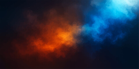 A dynamic abstract background of colorful smoke, suggesting an ethereal storm of light and fire in dark space