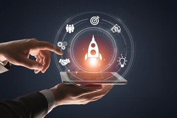 Businessman Startup Technological Advancement concept icons