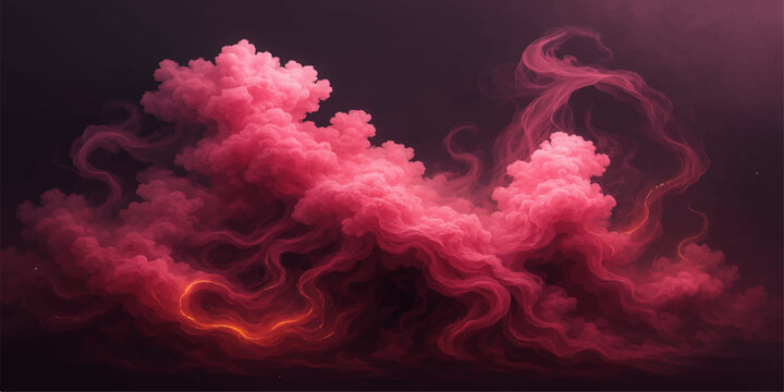 A swirling heart of fire and smoke with red and blue flame energy on a dark black space backgrounds