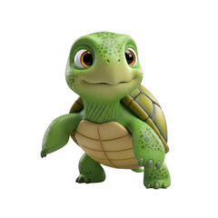 Fototapeta premium Adorable baby sea turtle character with big eyes and friendly expression