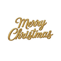 Fototapeta premium Golden glittering merry christmas text design festive holiday celebration greeting