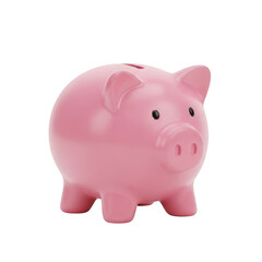 Obraz premium Charming pink piggy bank symbolizing financial savings and investment growth