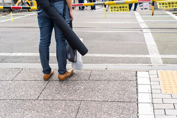 Obraz premium Tokyo Level Crossing Pedestrian