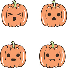 Calabaza con expresiones