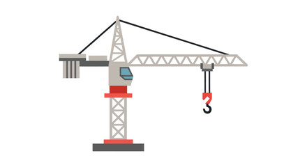 Obraz premium Vector Illustration of a Modern Construction Crane with Hook.