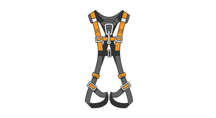 Detailed Illustration of a Safety Harness with Adjustable Straps.