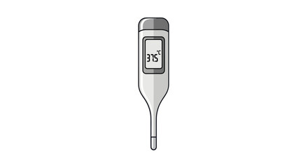 Digital Thermometer Displaying 375 Degrees Celsius Medical Tool for Temperature Measurement.