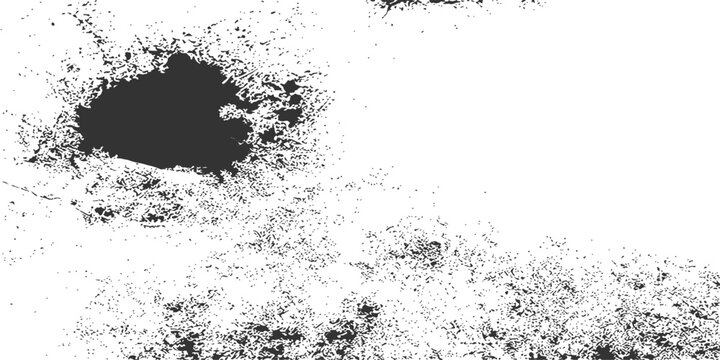 An abstract grunge frame with black ink splatter creates a dirty, dark texture design and pattern illustration