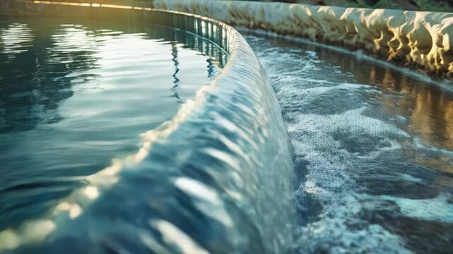 underground reservoir with clear clean water being pumped into the subsurface irrigation system.