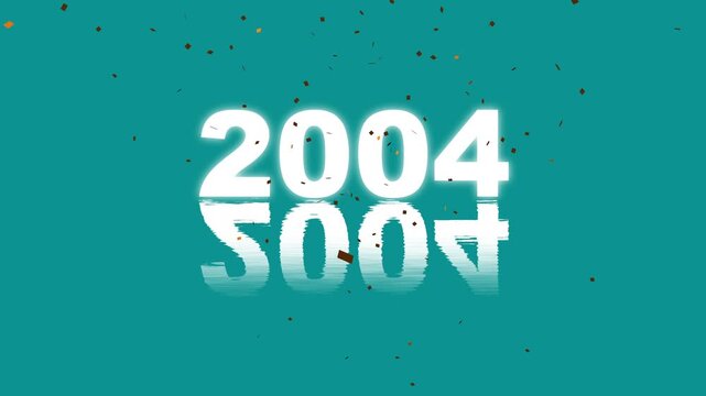 Happy New Year 2004 confetti Celebration concept. Greeting animation for the New Year holiday. Modern shimmering endless animation welcoming the new year. Holiday banner concept for eve, or party