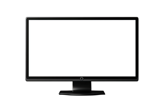 Black monitor with blank white screen