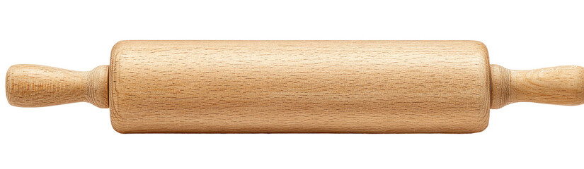 Naklejka premium Light brown wooden rolling pin (1)
