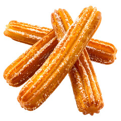 Close-up view of four golden, ridged pastries sprinkled with powdered sugar, resting on a dark void