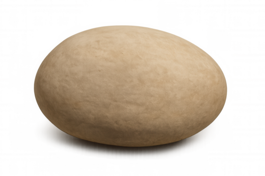 Uncooked bread dough ball rising, preparing homemade pizza base or baking ingredients on transparent background