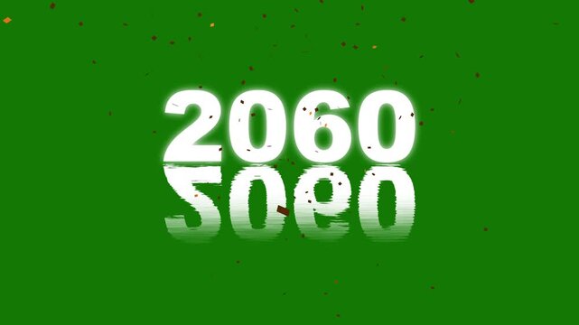 Confetti party explosion animation with happy new year 2060. Creating festive celebratory moments. Festive celebration decoration for parties, events, holidays, birthdays, and New Year’s design. 4k