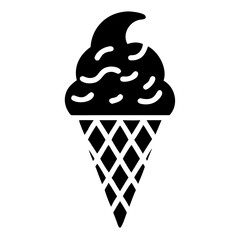 Vector art of ice cream cone icon sweet dessert for summer, delicious treat for kids