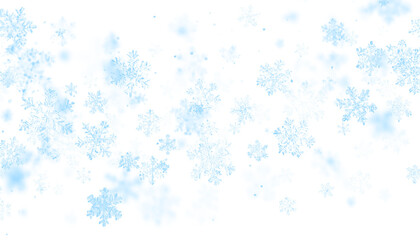 Light blue snowflakes texture decoration transparent PNG cutout, isolated background