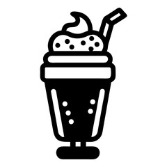 Vector art of refreshing milkshake with whipped cream, a sweet and tasty treat for summer