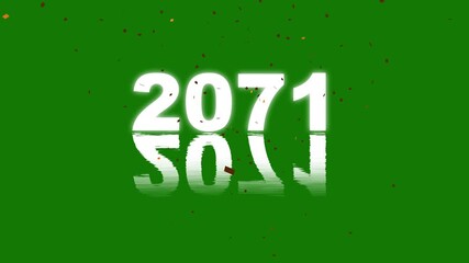 Greetings happy new year 2071 with shining sparkling and firework confetti. Birthday holiday christmas new year celebration concept by Confetti party explosion animation. festive, party celebration. 