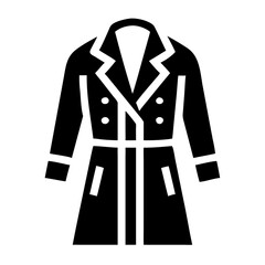 Vector art of trench coat icon, symbolizing fashion, style, and protection from weather