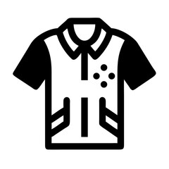 Illustration of a black bowling shirt for casual wear and sports